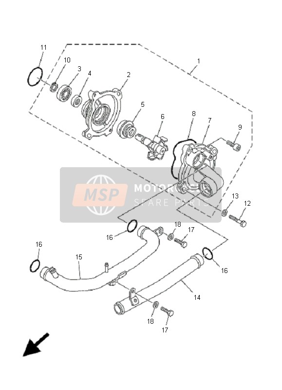 Yamaha XP500 T-MAX 2007 Waterpomp voor een 2007 Yamaha XP500 T-MAX